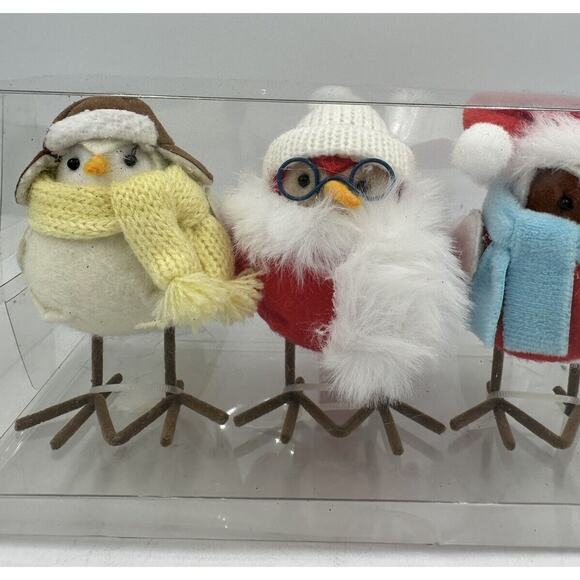 2023 Featherly Friends Target Christmas 3pc Fabric Bird Figurine Wondershop READ - Picture 3 of 6